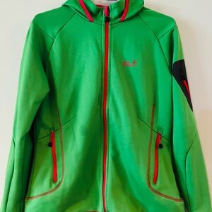 Jack Wolfskin Vibrant Green Jacket with Fuscia Logo